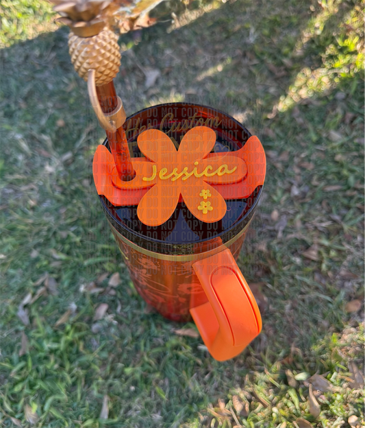 Floral Tumbler Topper 🌺🧡✨
