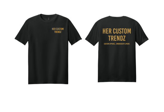 Her Custom Trendz- No Heart  Black Shirt